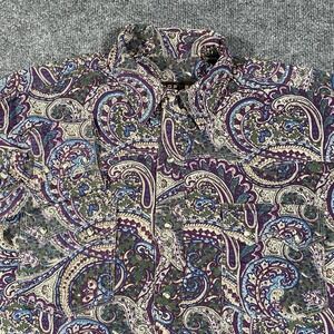 Roper Double Sawtooth Paisley All Over Print Western Pearl Snap Shirt Mens M
